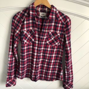 TNA Plaid Botton-down Cotton Flannel Shirt.